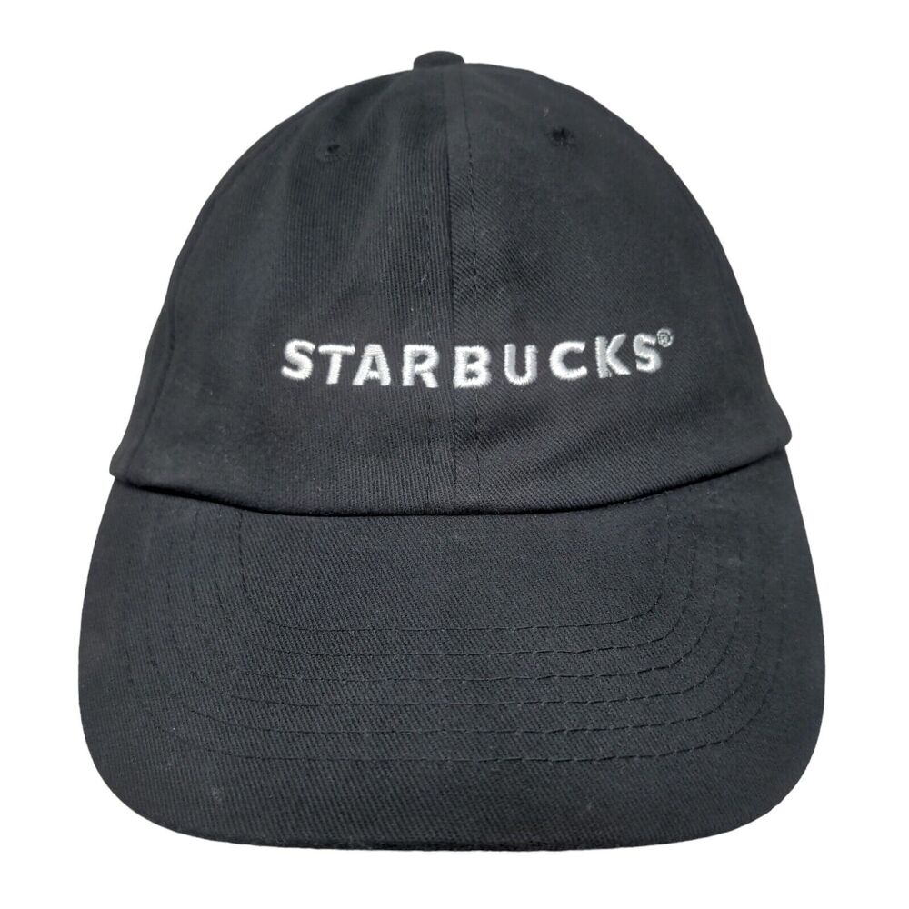 Starbucks Strapback Hat Black One Size Embroidered Employee Uniform